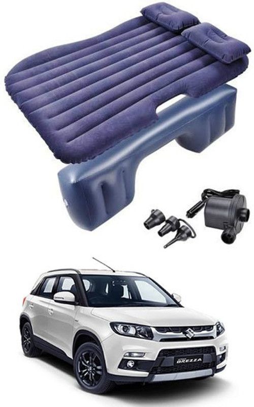 RKPSP Blue Inflatable Car Bed/Two Pillows/Air Pump/Repair Kit For Brezza Car Inflatable Bed Car Inflatable Bed  (Vitara Brezza LDi)