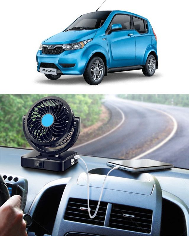 Amulite Car Fan With USB Charging 360 Degree Rotatable Fan-A-258 Car Interior Fan  (12 V)