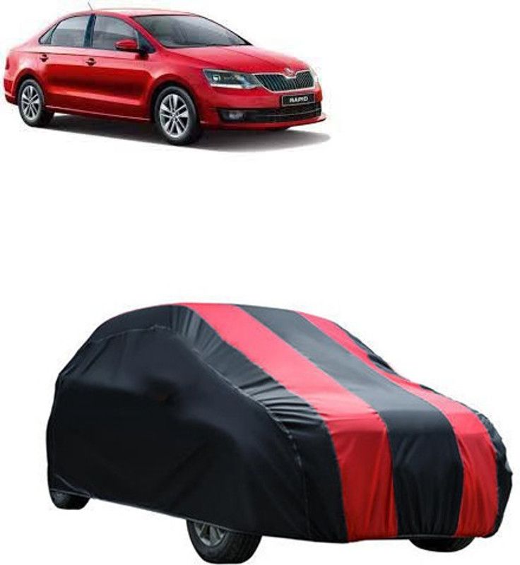 RAIN SPOOF Car Cover For Skoda Rapid (Without Mirror Pockets)  (Red, Black, For 2005, 2006, 2007, 2008, 2009, 2010, 2011, 2012, 2013, 2014, 2015, 2016, 2017, 2018, 2019, NA Models)