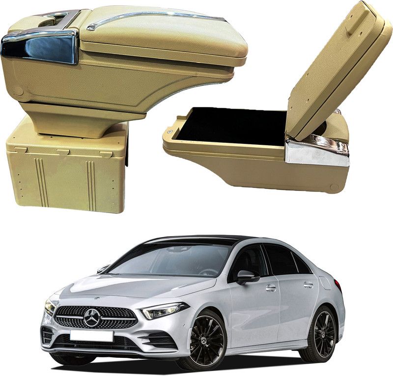 Oshotto PU Leather AR-02 Car Armrest Console Box For A Class Beige Car Armrest  (Mercedes Benz, A-Class)