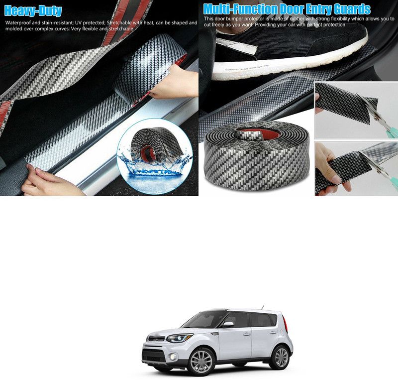 XZRTZ Carbon Fiber Wrap Film Individualized Car Door Sill Protector Self-Adhesive Car Bumper Protector,Waterproof Auto Door Entry Guard Sticker,Anti-Collision Strip Rubber Scratch Protection Strip,C107 Door Sill Plate