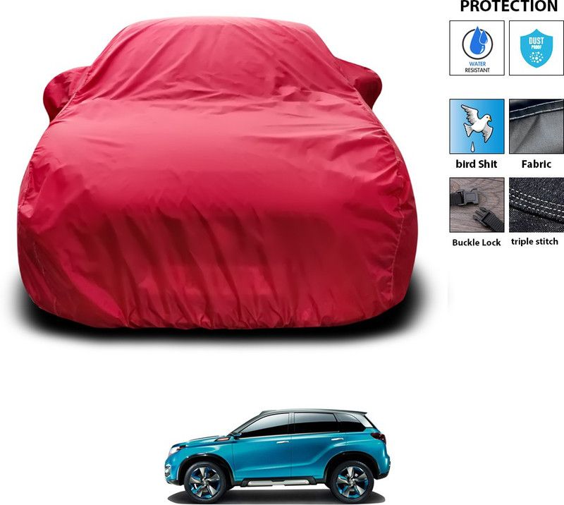 GOSHIV-car and bike accessories Car Cover For Maruti Suzuki Vitara Brezza (With Mirror Pockets)  (Maroon, For 2016, 2017, 2018, 2019, 2020, 2021, 2022, 2023 Models)