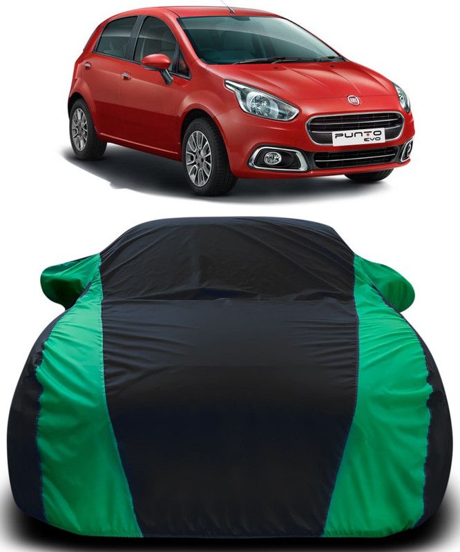 ARN Car Cover For Fiat Punto Evo (With Mirror Pockets)  (Black, Green)