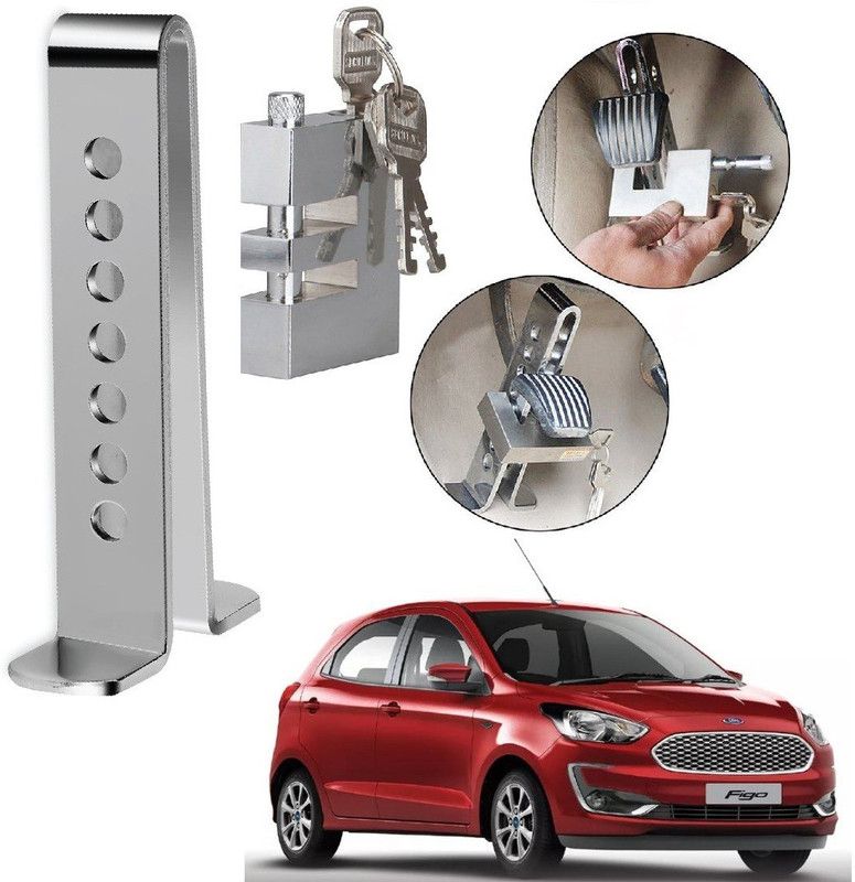 AuTO ADDiCT Car Clutch Lock Pedal Lock Rod Brake Clutch Throttle Adjustable Anti Theft Security Lock System For Ford Figo New (2015-Today) Gear Lock  (Stainless Steel)