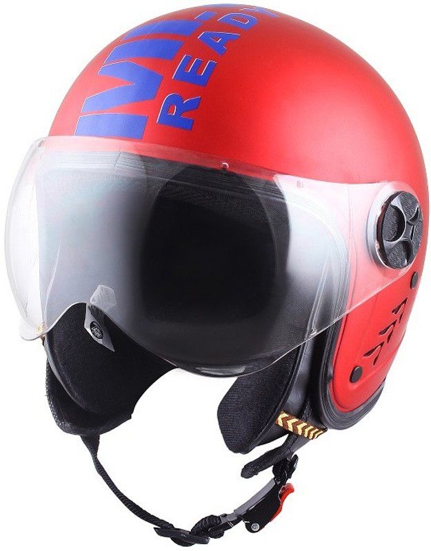 4U SUPREME Half Face ISI Marked 100% ABS with Unbreakable Visor Bike Helmet Motorbike Helmet  (Red)