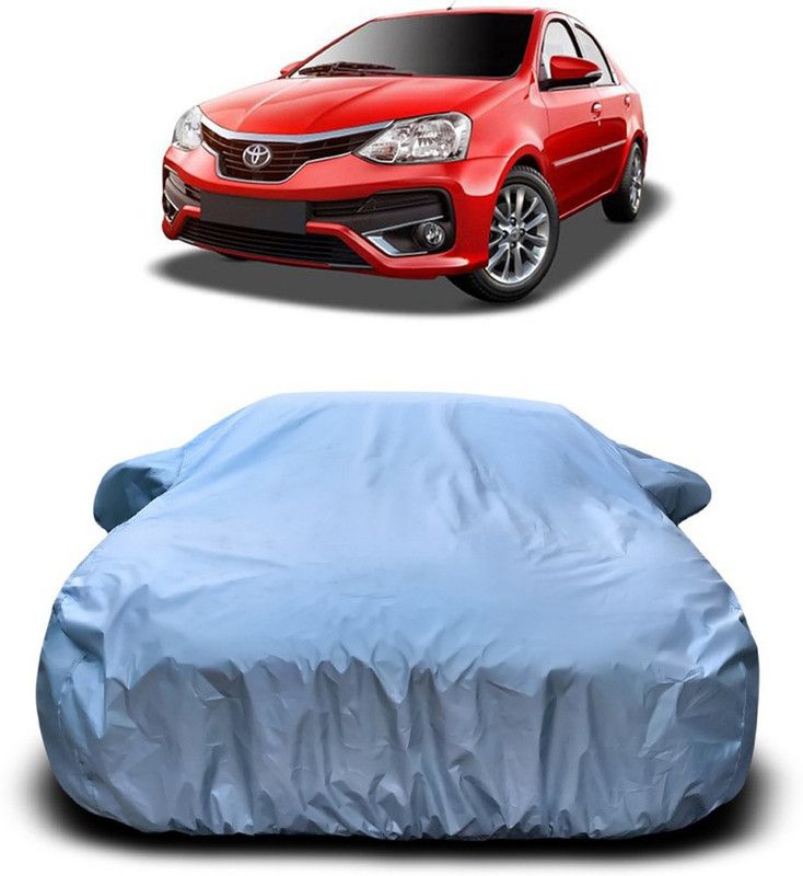 Genipap Car Cover For Toyota Platinum Etios (With Mirror Pockets)  (Silver)