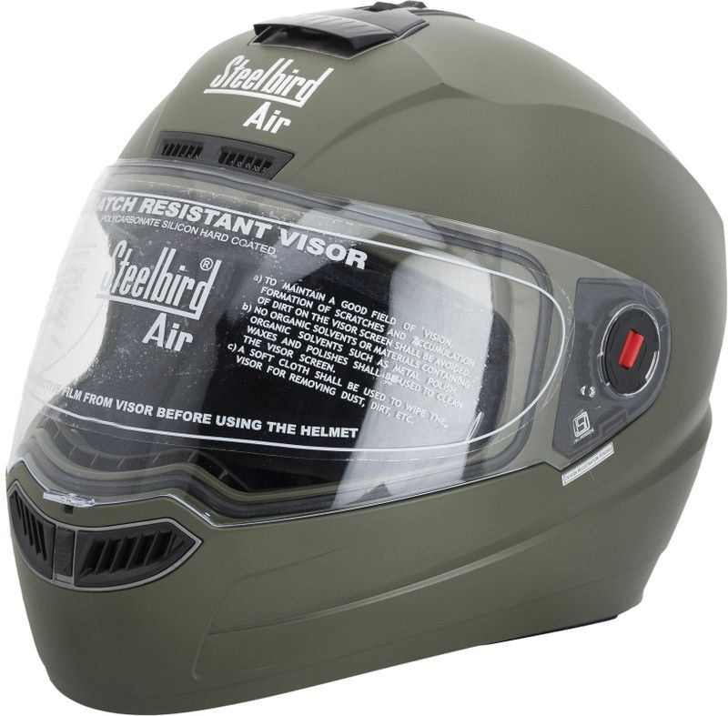 Steelbird Air SBA-1-Matt Motorbike Helmet  (Battle Green)