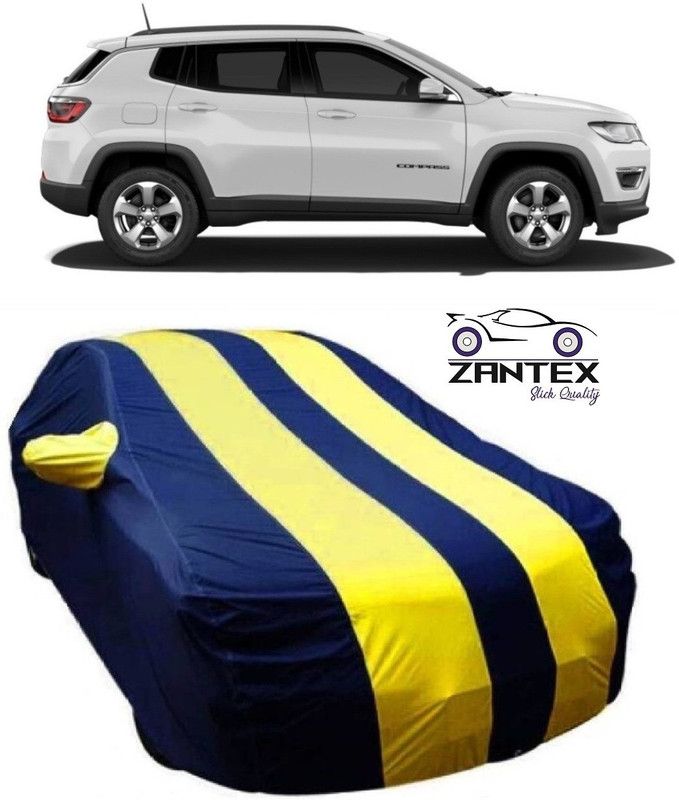 ZANTEX Car Cover For Jeep Compass (With Mirror Pockets)  (Blue, Yellow)