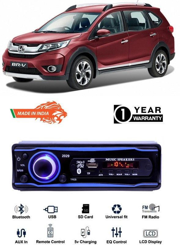 Genipap Blue 2029 USB/AUX/SD/BLUETOOTH/FM/MP3 BOOM MASTER STANDARD- GP149 Car Stereo  (Single Din)