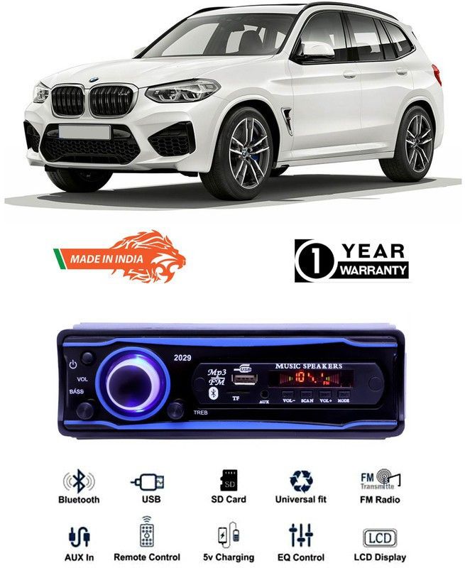 Bluedrum Blue 2029 USB/AUX/SD/BLUETOOTH/FM/MP3 BOOM MASTER STANDARD- B-D72 Car Stereo  (Single Din)