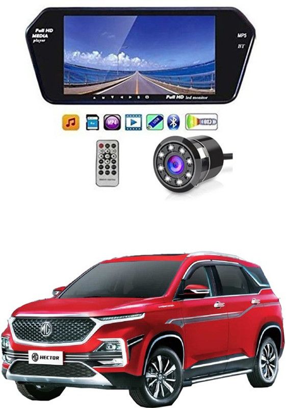 AYW 7 Inch 16:9 TFT LED Car Rearview Monitor Mirror with Touch Button With Rearview Car Camera For Hector Universal For All Models Car Stereo  (Single Din)