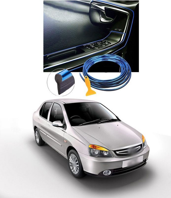 PECUNIA Car Interior Trim Strips-16.4ft/5M Universal Car Gap Fillers Automobile Moulding Line Decorative Accessories DIY Flexible Strip Garnish Accessory with Installing Tool (blue)e31 Car Beading Roll For Bumper, Trunk  (5 m)