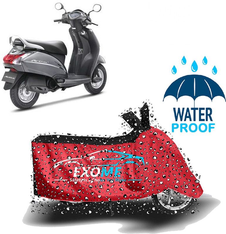 EXOME Two Wheeler Cover for Honda  (Activa 4G, Red, Black)