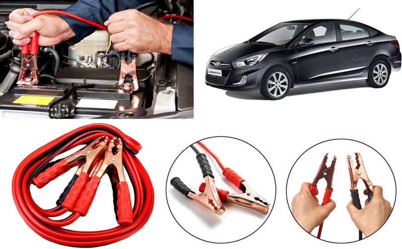 Auto Kite Heavy Duty Jumper Booster Cables Anti Tangle Copper Core RY101 7.5 Feet Wire approx 7.2 ft Battery Jumper Cable  (Pack of 1)