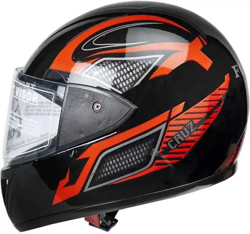 Font FULL FACE HELMET STRONG Motorbike Helmet  (BLACK RED)