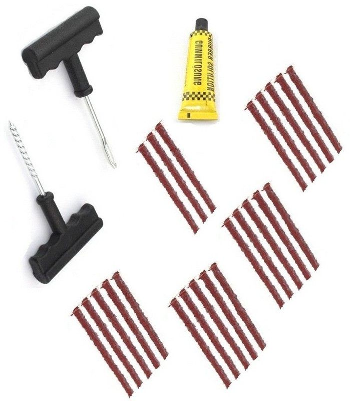 Adhvik Universal Car & Bike 23 Rubber Strips Plugs Tubeless Flat Tyre Tubeless Tyre Puncture Repair Kit