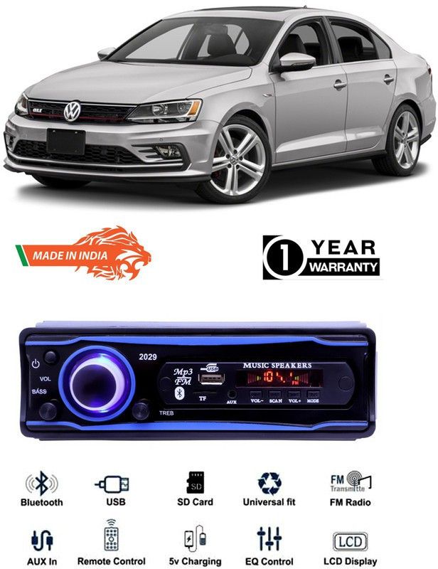 AutoTiger Blue 2029 USB/AUX/SD/BLUETOOTH/FM/MP3 BOOM MASTER STANDARD-AT607 Car Stereo  (Single Din)