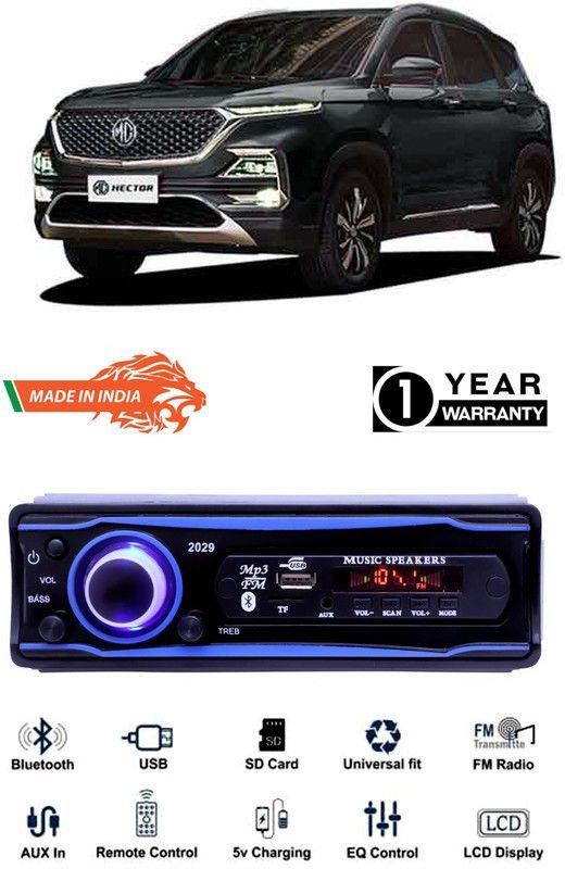 Bluedrum Blue 2029 USB/AUX/SD/BLUETOOTH/FM/MP3 BOOM MASTER STANDARD- B-D420 Car Stereo  (Single Din)