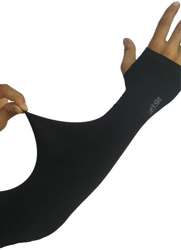 Worldlookenterprises Nylon Arm Sleeve For Men & Women  (Free, Black)