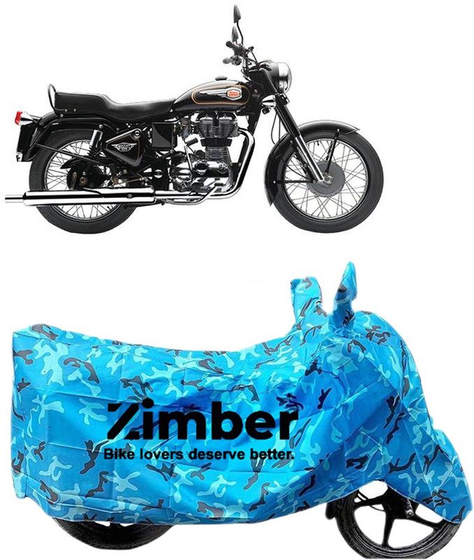 ZIMBER Two Wheeler Cover for Royal Enfield  (Bullet 350, Blue)