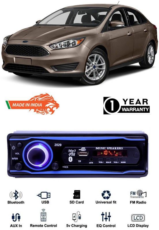 Bluedrum Blue 2029 USB/AUX/SD/BLUETOOTH/FM/MP3 BOOM MASTER STANDARD- B-D134 Car Stereo  (Single Din)