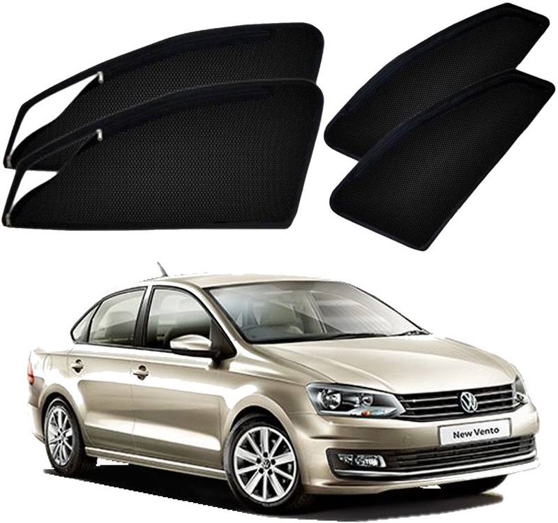 UK Blue Side Window Sun Shade For Volkswagen Vento  (Black)