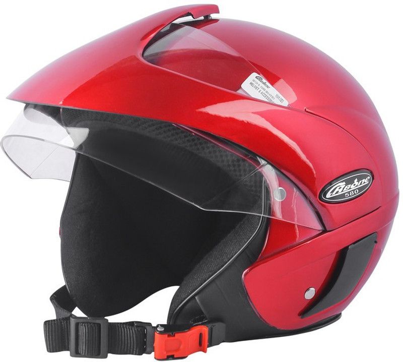 4U SUPREME RB 580 Half Face ISI Marked 100% ABS with Unbreakable Visor Bike Helmet Motorbike Helmet  (Red)