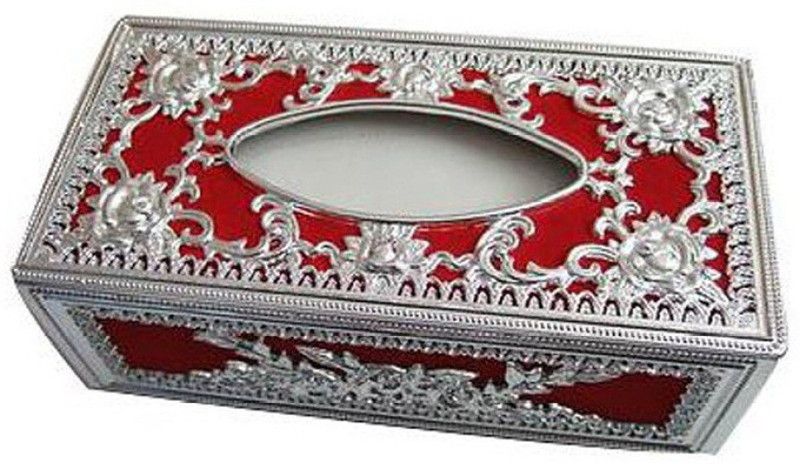 flaps Car/Home- Tissue Dispenser Vehicle Tissue Dispenser  (Red, Silver)