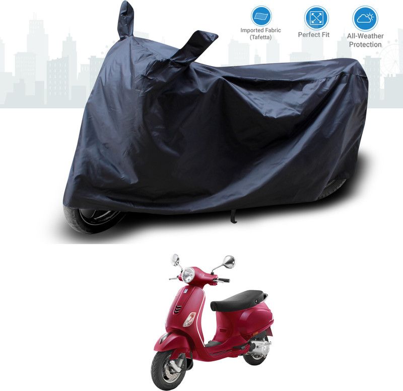 GOSHIV-car and bike accessories Two Wheeler Cover for Vespa  (ZX 125, Black)