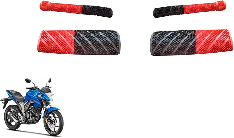 AutoVHPR SuzGixxRedBlackPVCGripCoverwithClutchBreakCover Handle Bar Grip For Suzuki Gixxer  (Pack of 2)