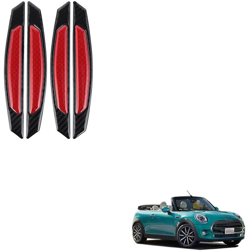 SEMAPHORE Plastic Car Door Guard  (Black, Red, Pack of 4, Mini, Cooper)