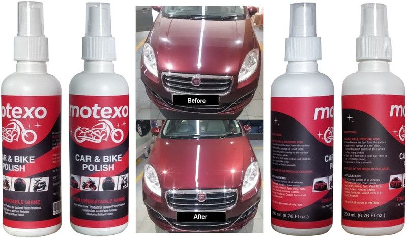 MOTEXO Liquid Car Polish for Windscreen, Metal Parts, Headlight, Leather, Exterior, Dashboard, Chrome Accent, Bumper  (800 ml, Pack of 4)