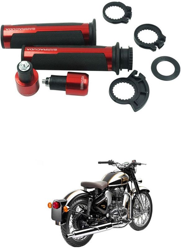 PECUNIA Metal Handle Grip Handlebar Ends with Aluminium Insert 42 Handle Bar Grip For Royal Enfield Classic  (Pack of 2)