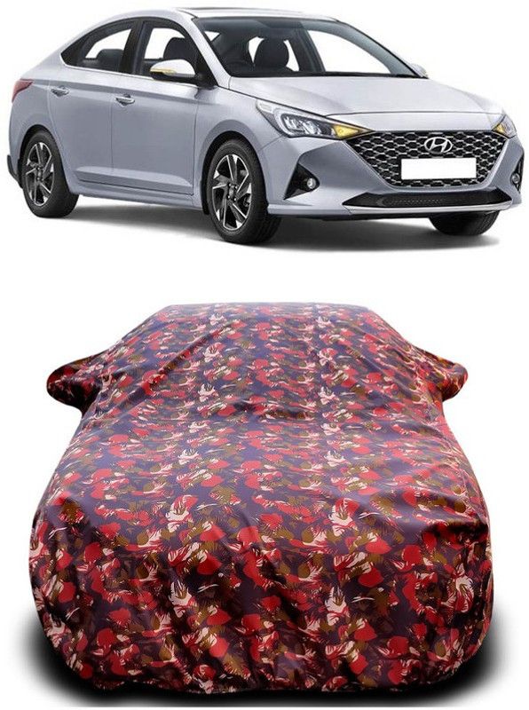 Genipap Car Cover For Hyundai Verna (With Mirror Pockets)  (Multicolor)