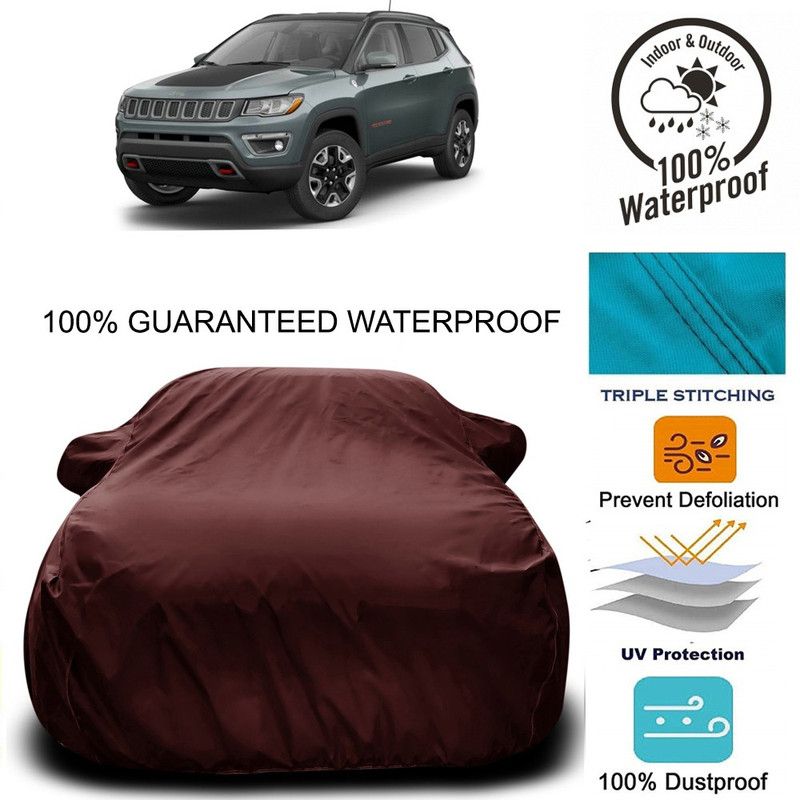 MoTRoX Car Cover For Jeep Jeep (With Mirror Pockets)  (Maroon)