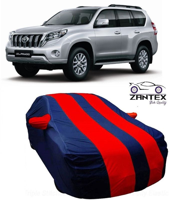 ZANTEX Car Cover For Toyota Land Cruiser Prado (With Mirror Pockets)  (Blue, Red)