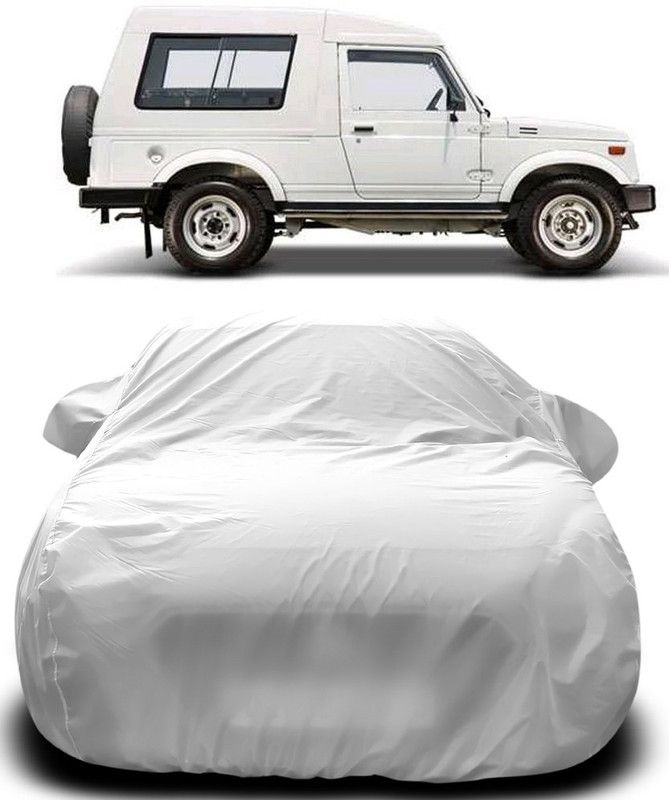 AutoBurn Car Cover For Maruti Suzuki Gypsy MG-410 (With Mirror Pockets)  (Silver)