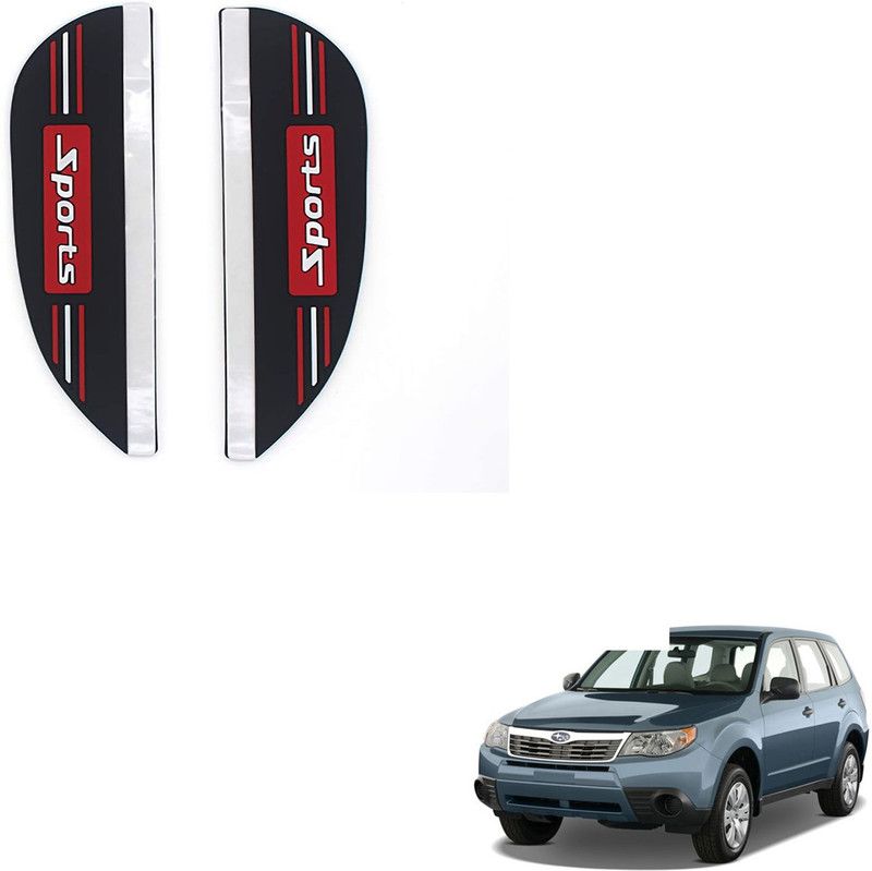 SEMAPHORE 2 Pcs Mirror Rain Guard Sports Eyebrow Chevrolet Forester Car Mirror Rain Blocker  (Black, Red)