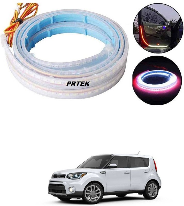 PRTEK  Car Door Warning LED Light, 47.2 Inches 150 LEDs Flow Lights Strip for Car Door Accessories Courtesy Light-Anti Rear-end Collision Safety(2PCS) C106 Headlight, Fog Lamp Car, Motorbike LED for Hyundai (12 V, 12 W)  (Xcent, Pack of 2)
