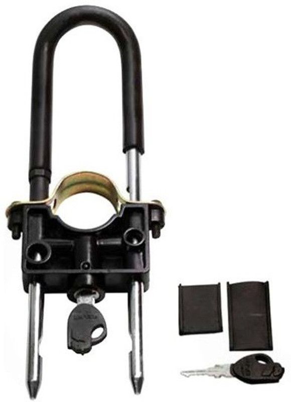 OLMEO Wheel Lock Safety Wheel Lock for Motorcycle Bicycle Bike Motorcycle U Lock Wheel Lock  (Black)