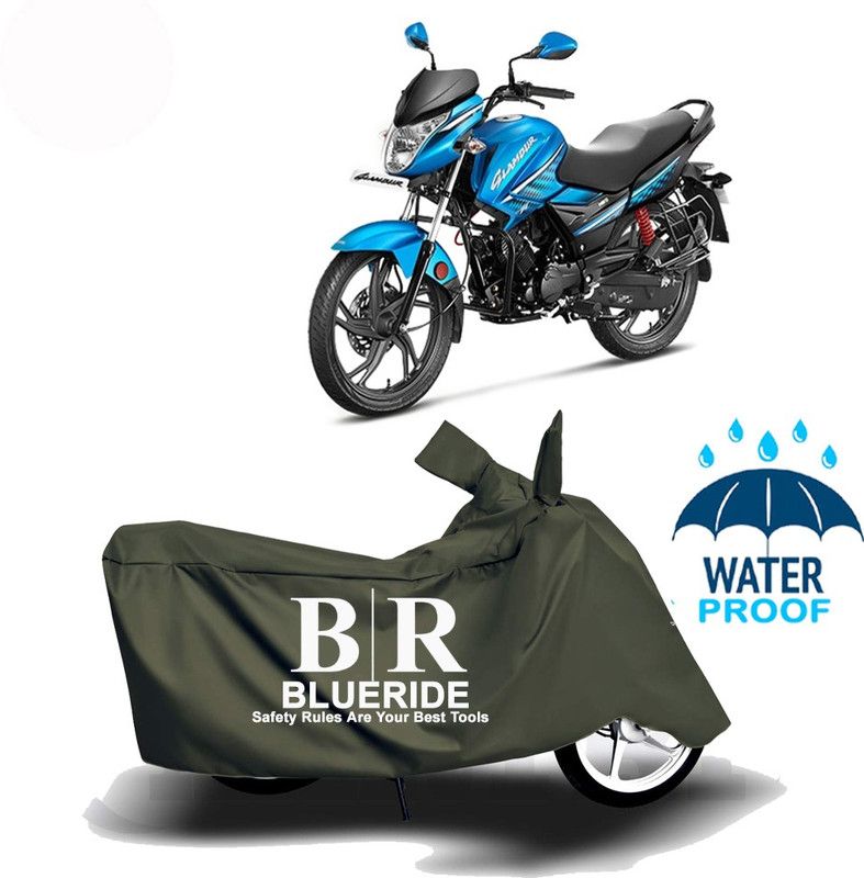 BLUERIDE Two Wheeler Cover for Hero  (Glamour, Green)