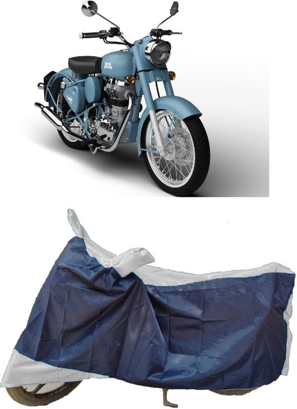 AutoFave Two Wheeler Cover for Royal Enfield  (Squadron Blue, Multicolor)