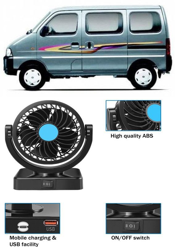 Amulite Car Fan With USB Charging 360 Degree Rotatable Fan-G-317 Car Interior Fan  (12 V)