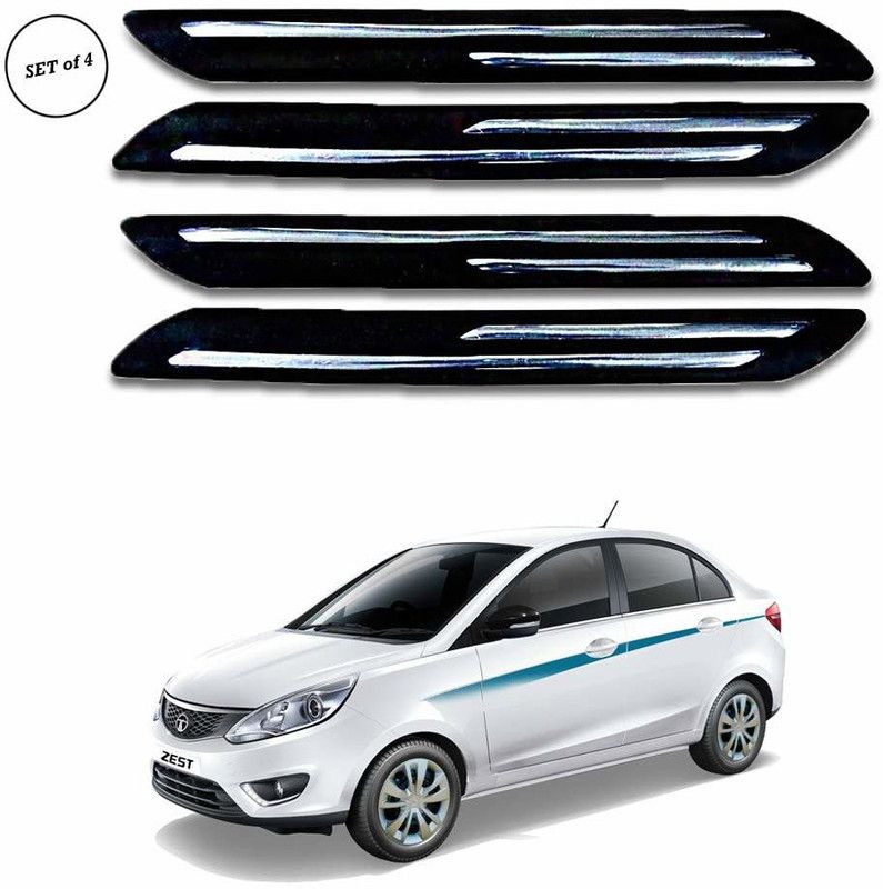 HM EVOTEK Plastic Car Bumper Guard  (Black, Pack of Pack of 1 Set (4Pcs), Tata, Zest)