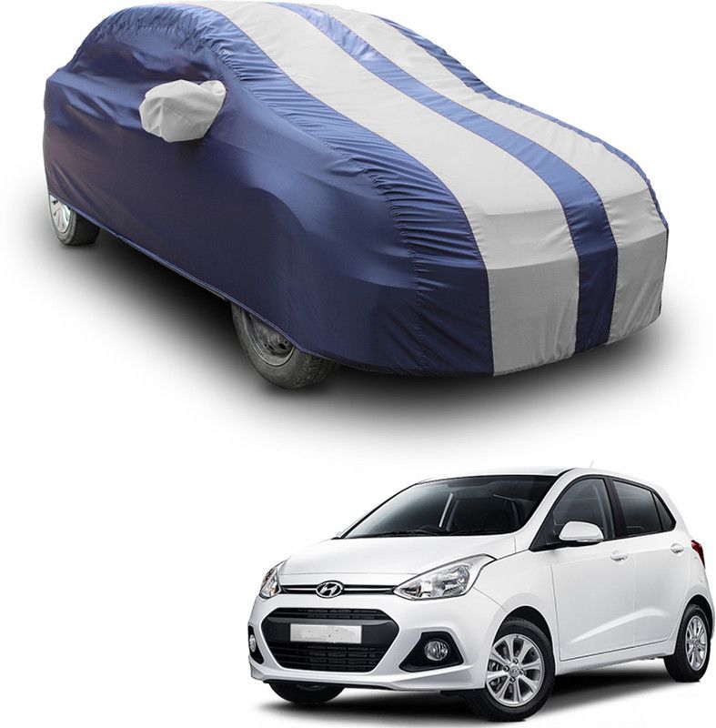SS FOR YOUR SMART NEEDS Car Cover For Hyundai Grand I10 Nios Sportz 1.2 Kappa VTVT (With Mirror Pockets)  (White, Blue)