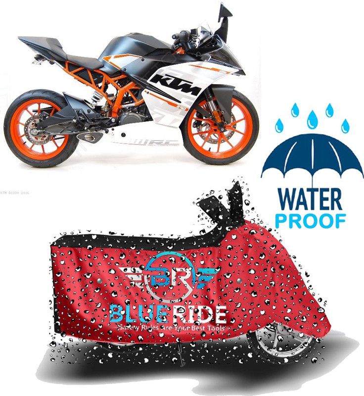 BLUERIDE Two Wheeler Cover for KTM  (RC 390, Red, Black)