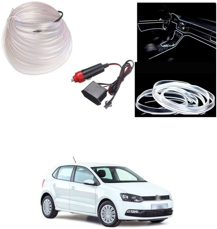 PECUNIA LED EL Wire Neon Cool Light Lamp Kit String Strip Interior Trim Dash 772 Headlight Car, Motorbike LED for Volkswagen (12 V, 12 W)  (Polo)
