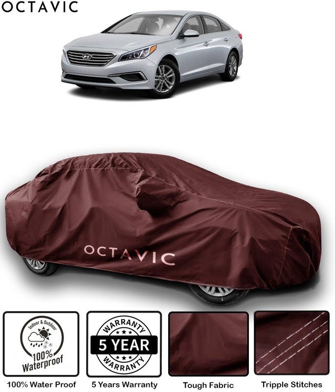 octavic Car Cover For Hyundai Sonata Embera (With Mirror Pockets)  (Maroon)