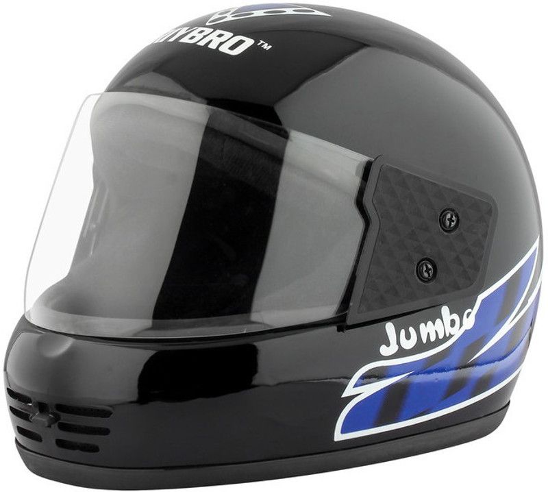 COFFARS Full Face Helmet Scooty & Bike Riding Helmets With Plain Visor & Strap For Man Motorbike Helmet  (BLACK,BLUE)