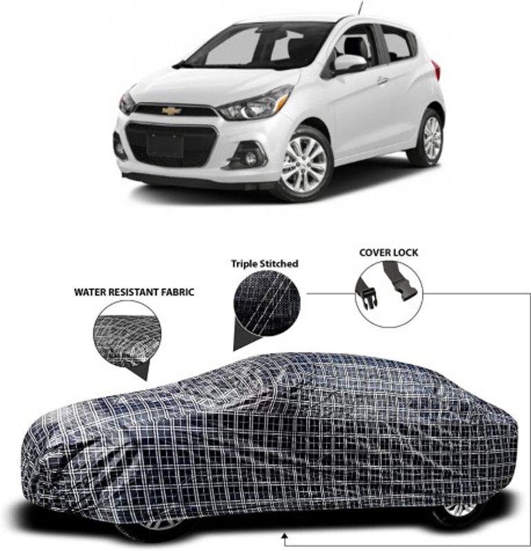 ENTIRELY ELITE Car Cover For Chevrolet Spark (With Mirror Pockets)  (Black, Grey)